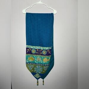 Pier 1 Imports Vintage Embroidered Fish Table Runner 72"